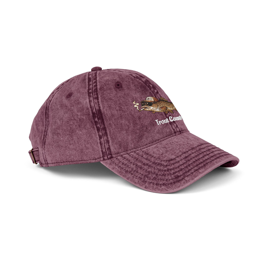 Embroidered Trout Vintage Cap – River Run Fishing Hat
