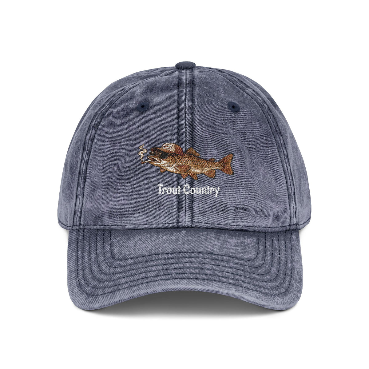 Embroidered Trout Vintage Cap – River Run Fishing Hat