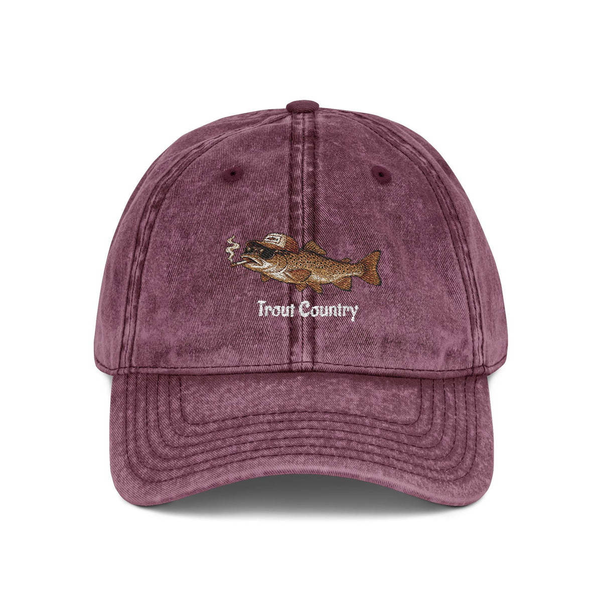 Embroidered Trout Vintage Cap – River Run Fishing Hat