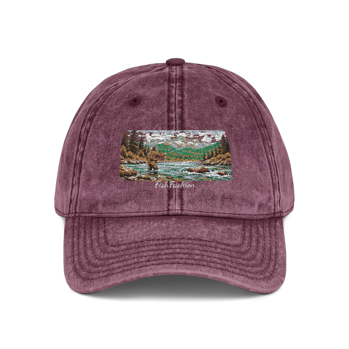 Vintage Embroidered Sequin Landscape Cap