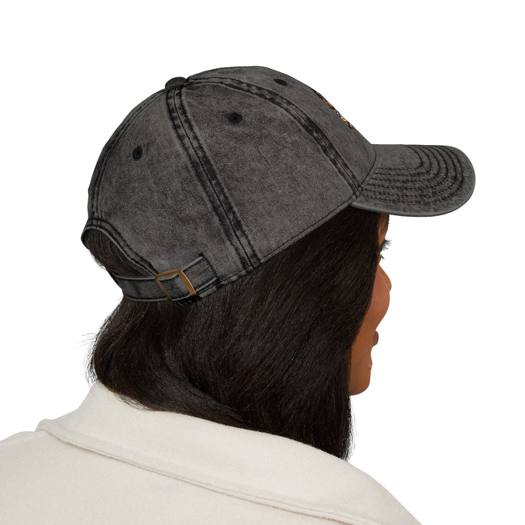 Vintage Embroidered Sequin Landscape Cap