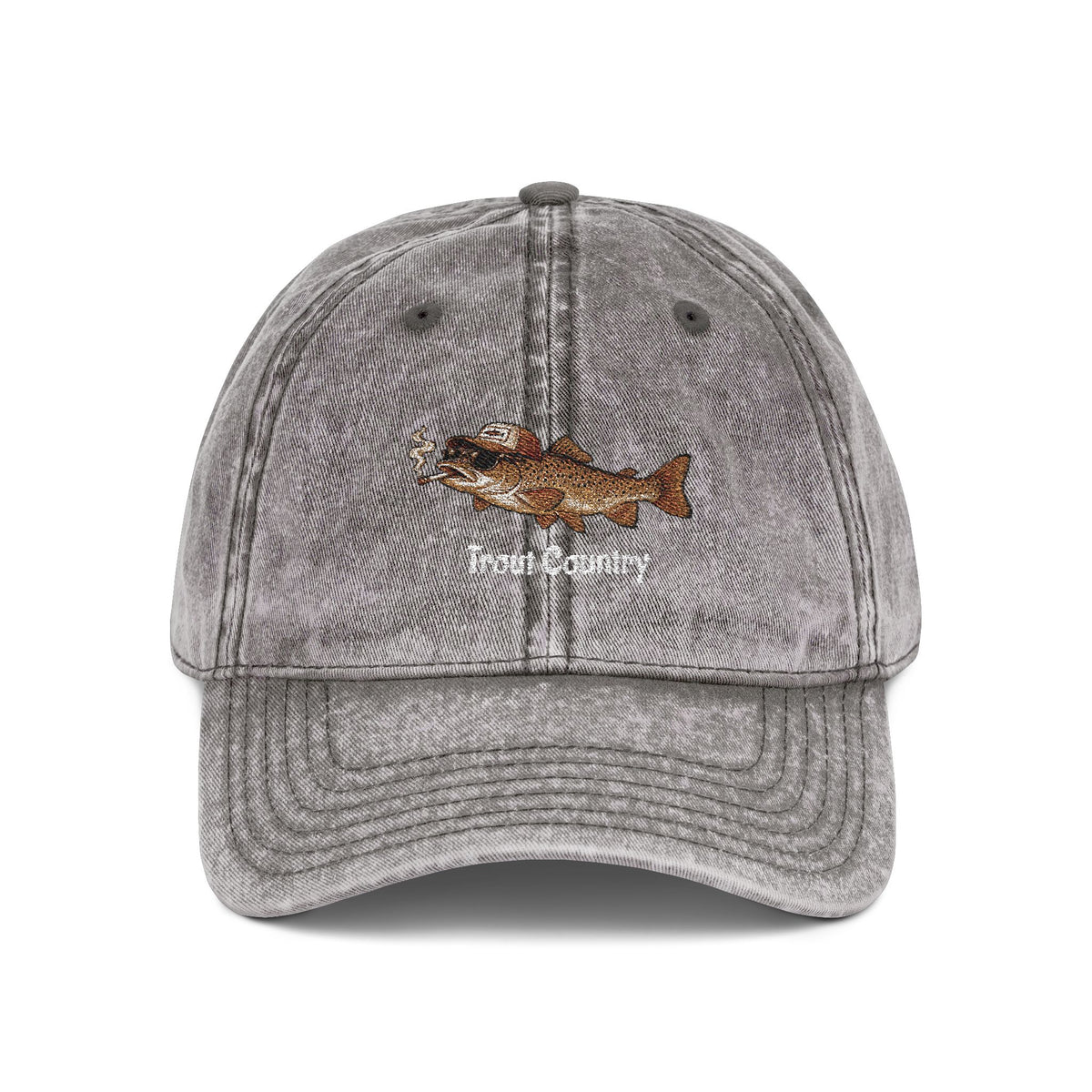Embroidered Trout Vintage Cap – River Run Fishing Hat