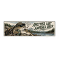Fishing Truck Bumper Sticker – "Another Cast Another Beer" Retro Trout Design