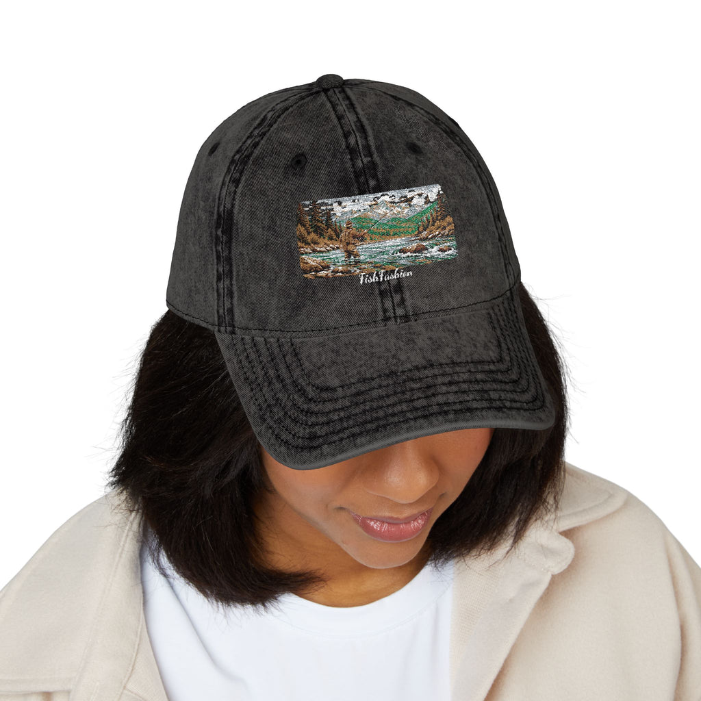 Vintage Embroidered Sequin Landscape Cap