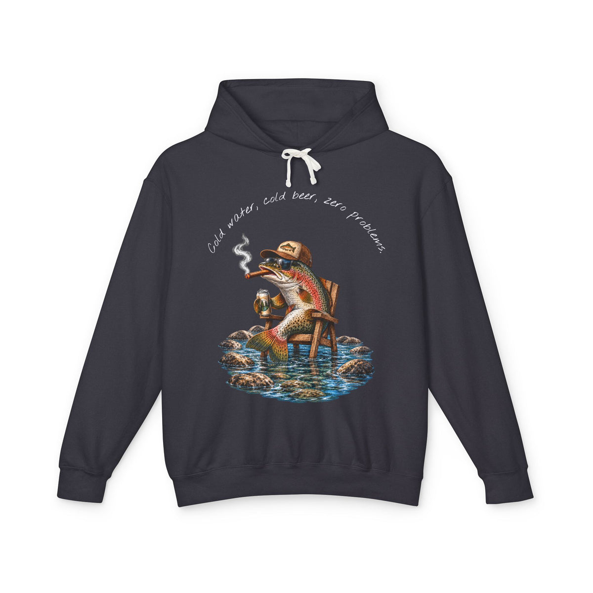 Cool sweater with a fishing-related design.