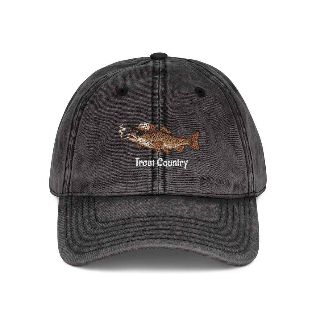 Embroidered Trout Vintage Cap – River Run Fishing Hat